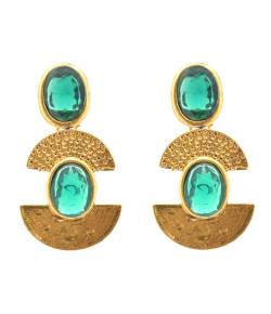 Emerald Moon Studded Earrings