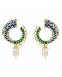 Buy Online Crunchy Fashion Earring Jewelry Gold-plated Triangle Shape Red Dangler Earrings CFE0694 Jewellery CFE0694