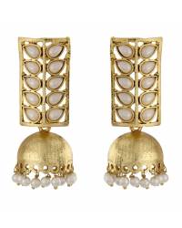 Buy Online Royal Bling Earring Jewelry Pool Of Glowing Pearly 3 Tier Traditional Jhumki Jewellery RBE0049