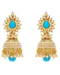 Buy Online Royal Bling Earring Jewelry Dome Of Pearl Black Jhumka Jewellery RBE0059