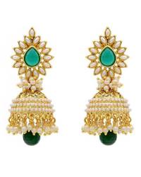 Buy Online Royal Bling Earring Jewelry Glittering Pearl Traditional Aqua Jhumki for Girls Jewellery RBE0054