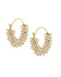 Buy Online Royal Bling Earring Jewelry Crunchy Fashion Gold-plated Black Lotus Kundan Drop & Dangler Earrings RAE2186 Earrings RAE2186