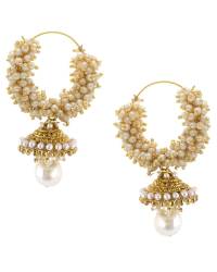 Buy Online Royal Bling Earring Jewelry Black Pearl Hoop Earrings Jewellery RAE0171