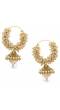 Traditional Gold Platted Pearl Hoop Jhumka Earrings