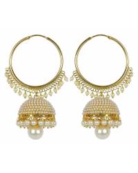 Buy Online Crunchy Fashion Earring Jewelry Peach & Gold-Toned Teardrop Shaped Drop Earrings Jewellery CFE0860