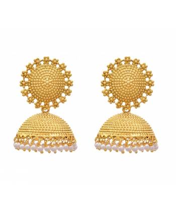 Golden Dome Jhumka Earrings