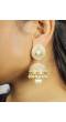 Traditional White Pearl Jhumki Earrings RAE0190