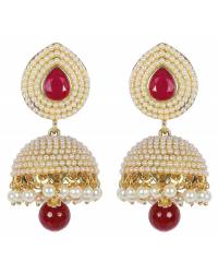 Buy Online Royal Bling Earring Jewelry Dome Of Pearl White Jhumka Jewellery RBE0056