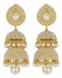 Buy Online Royal Bling Earring Jewelry Marsala Red-Green Pearl Jhumka Earrings Jewellery RAE0230