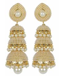 Buy Online Royal Bling Earring Jewelry Marsala Red-Green Pearl Jhumka Earrings Jewellery RAE0230