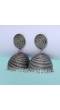 Oxidized Silver Dome Jhumka Earrings