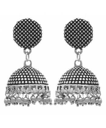 Royal Bling Oxidised Jhumki Earrings