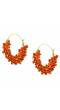 Orange Pearl Hoop Earrings