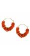 Orange Pearl Hoop Earrings