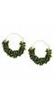 Green Pearl Hoop Earrings