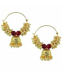 Buy Online Royal Bling Earring Jewelry Royal Bling Traditional  Red Stone Jhumka Earrings Jewellery RAE0216