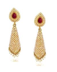 Buy Online Crunchy Fashion Earring Jewelry Afghani Red Earrings Metal Drops Jewellery CFE0793