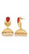 Royal Bling Traditional Red Stone Jhumka Earrings