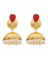 Buy Online Crunchy Fashion Earring Jewelry Afghani Red Earrings Metal Drops Earring Jewellery CFE0792
