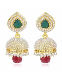 Buy Online Royal Bling Earring Jewelry Glittering Pearl Traditional 2 Layer Jhumki Jewellery RAE0192