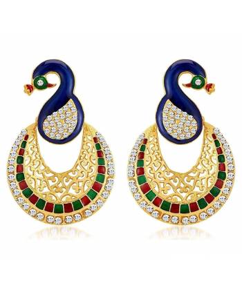 Glamorous Peacock Drop Earrings