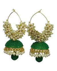 Buy Online Royal Bling Earring Jewelry Blue Pearl Beaded Jhumki Earrings For Women Jewellery RAE0238