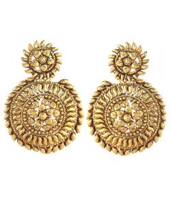 Gold-Platec Traditional Round Shape Earrings RAE0239