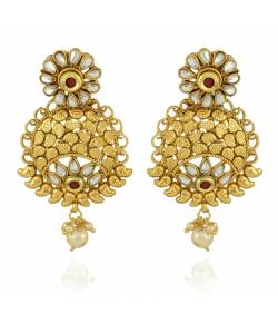 Party Wear Traditional Gold Plated Earrings 