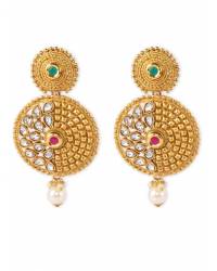 Buy Online Crunchy Fashion Earring Jewelry Brown Gold-Plated CZ-Studded Jewellery Set Jewellery CFS0246