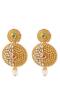 Traditional Gold Plated White Pearls Drop Earrings 