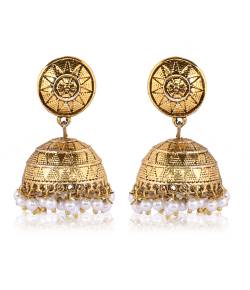 Oxidized Gold Victorian Jhumka Earrings