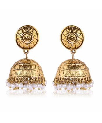 Oxidized Gold Victorian Jhumka Earrings