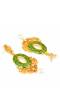 Gold Plated Green Dangle Earrings 