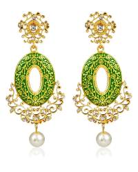 Buy Online Crunchy Fashion Earring Jewelry Black Gold-Plated CZ-Studded Jewellery Set Jewellery CFS0245