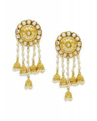 Buy Online Crunchy Fashion Earring Jewelry Crystal Studded Golden Necklace and Earrings Set Jewellery CFS0258