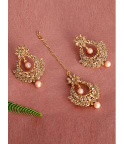 Gold Plated Earring & Maangtika Set 