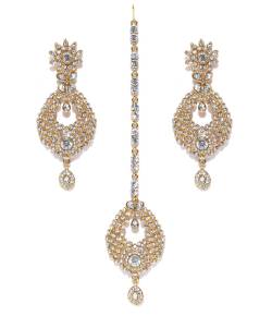 Gold-Plated AD Stone-Studded Jewellery Set