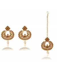 Gold-Plated Stone-Studded Jewelry Set