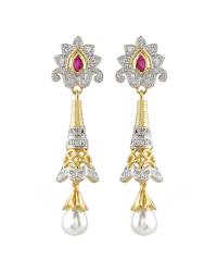 Buy Online Crunchy Fashion Earring Jewelry Leafy Kundan Drop Earrings Jewellery CFE0678