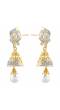 Crunchy Fashion Gold Plated Crown Style Dangler Earring 