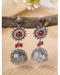 Buy Online Crunchy Fashion Earring Jewelry Silver Messy Dome Jhumka Earrings Jhumki RAE0330