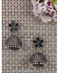 Buy Online Royal Bling Earring Jewelry Floral Petite Red stone Silver Earrings Jewellery RAE0328