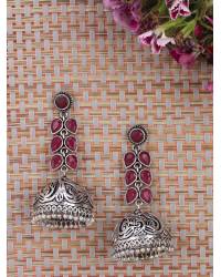 Buy Online Crunchy Fashion Earring Jewelry Crunchy Fashion Gold-Plated Kundan Red Floral  Earring Set RAE2120 Jhumki RAE2120