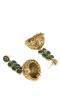  Green Crystal Oxidized Gold Long Jhumka Earrings