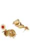 Gold plated Red Crystak Jhumka Earrings