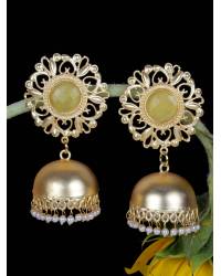 Buy Online Royal Bling Earring Jewelry Gold plated Kundan Flower Meenakari Blue Hoop Jhumka  Earrings  With White Pearl Earrings RAE0860 Jewellery RAE0860