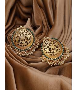 Gold Plated Round Drop Earrings