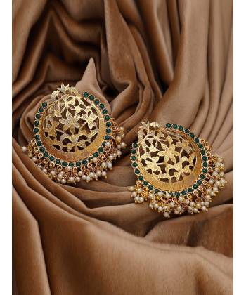 Gold Plated Round Drop Earrings