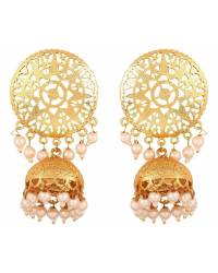 Buy Online Crunchy Fashion Earring Jewelry Traditional Gold plated Blue Meenakari Enamel  Kundan Floral Earrings RAE1004 Jewellery RAE1004