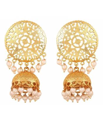 Golden Dome  Statement Jhumki Earrings